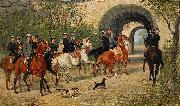 John Arsenius Riders at Uppsala Castle France oil painting artist